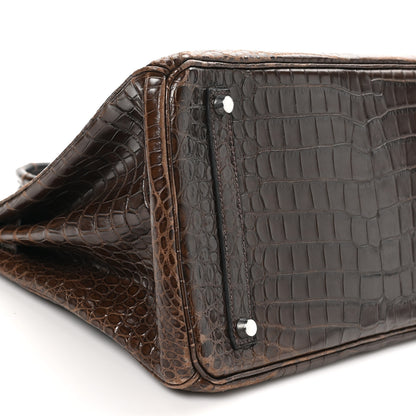 Hermes Shiny Porosus Crocodile Birkin 35 Havane 9 of 10