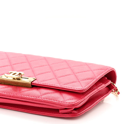 Chanel Caviar Quilted Golden Class Wallet On Chain WOC Fuchsia 10 of 10