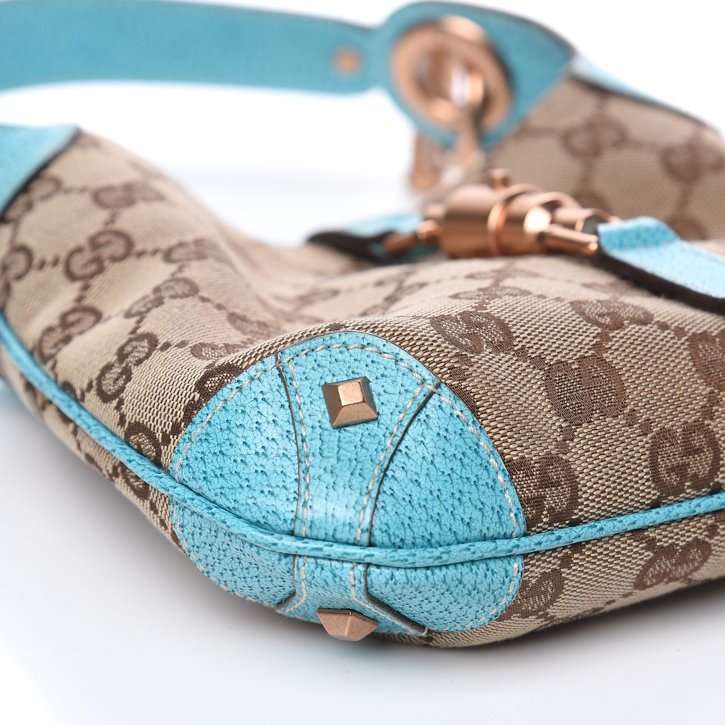 Monogram Mini Piston Lock Jackie O Hobo Blue