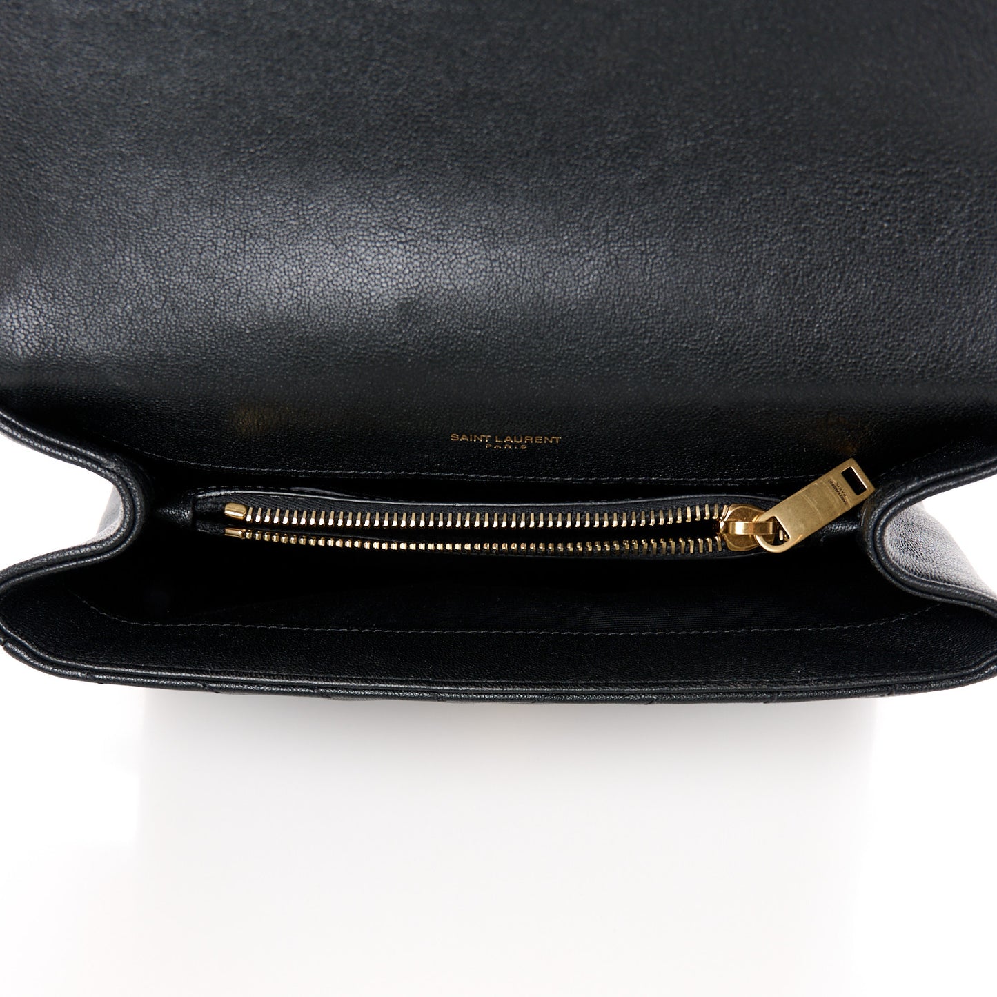 Sheepskin Matelasse Chevron Monogram Medium College Bag Black