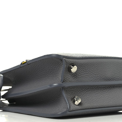 Fendi X MA YANSONG Cuoio Romano Aluminum Bi-Color Mini Peekaboo I SEE U Satchel Grey Yellow 9 of 12