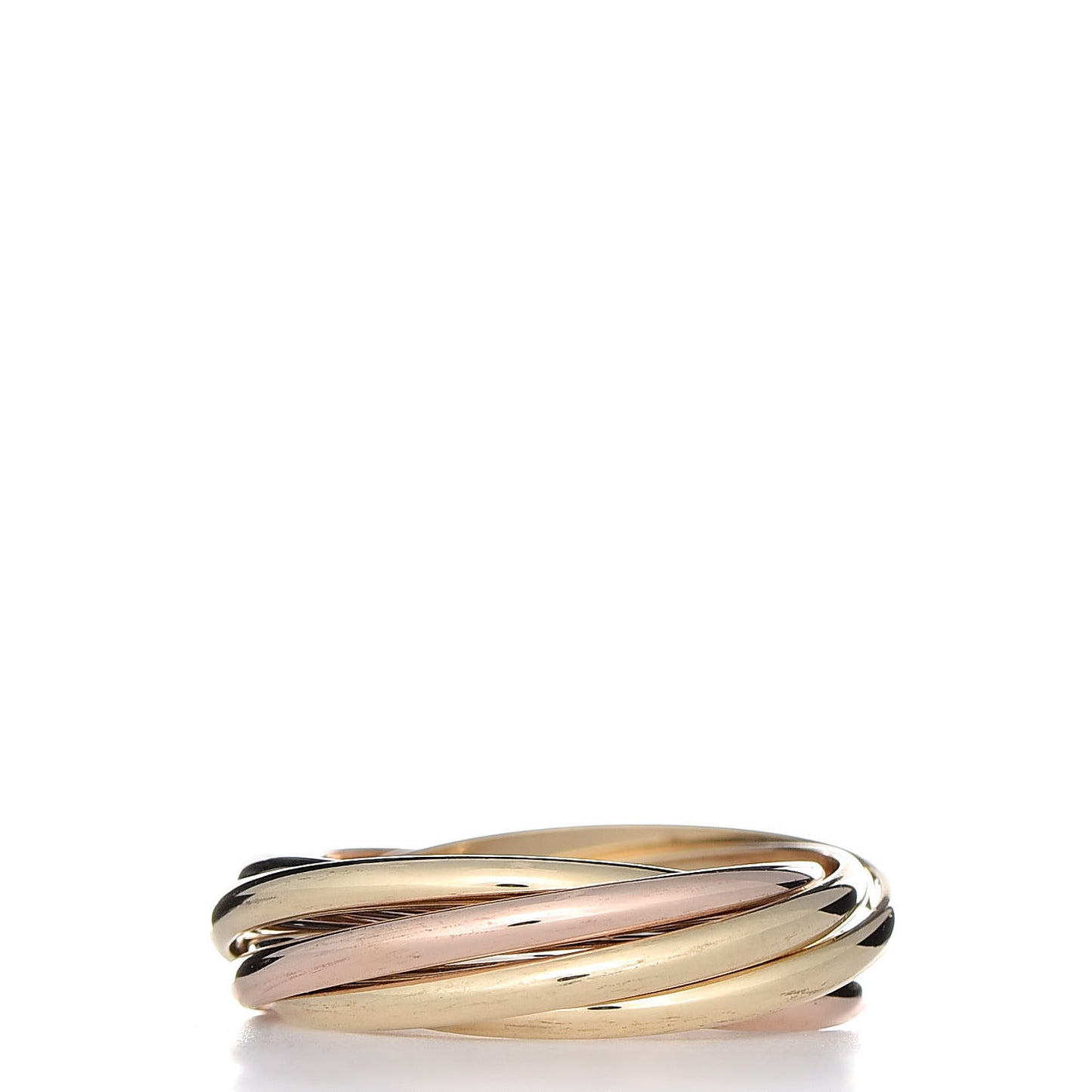 18K Pink Yellow White Gold 7 Band Trinity Ring 49 4.75
