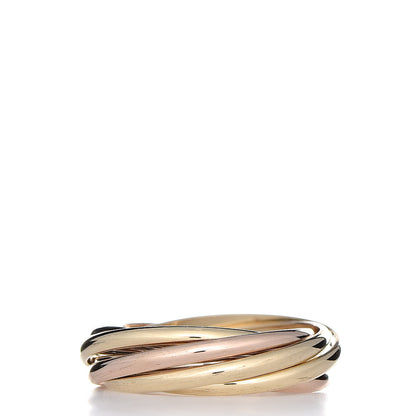 Cartier 18K Pink Yellow White Gold 7 Band Trinity Ring 49 4.75 3 of 7