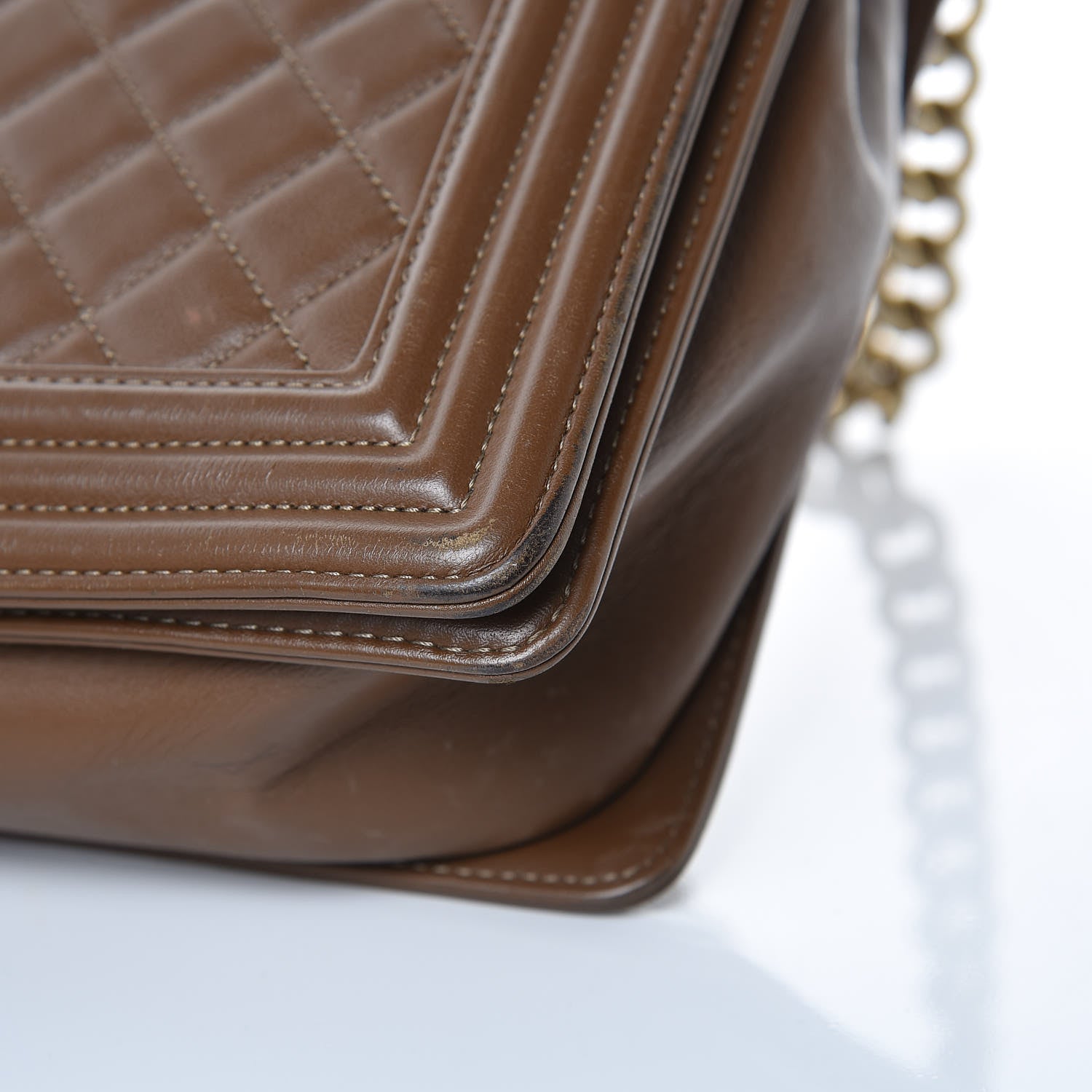 Chanel Calfskin Quilted Large Boy Flap Brown 13 of 20