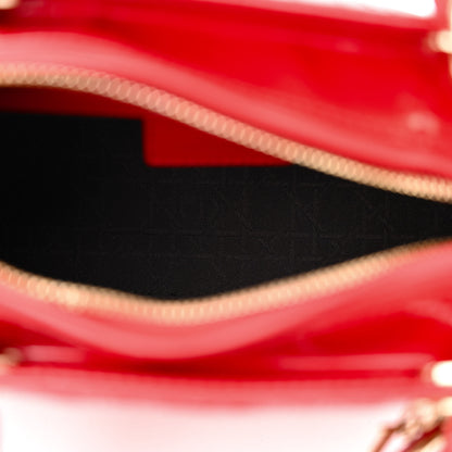 Christian Dior Patent Cannage Medium Lady Dior Red 5 of 11