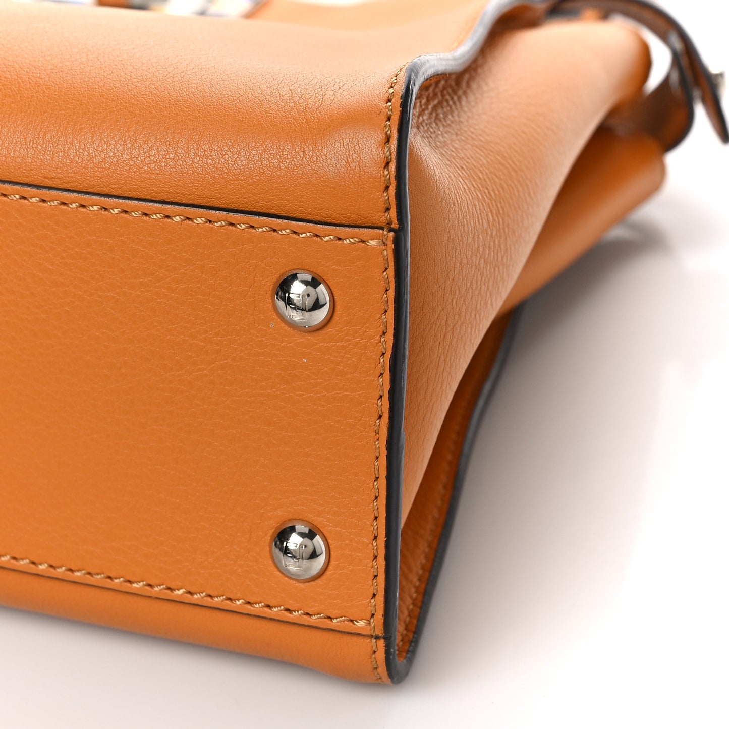 Vitello Seta Shiny Nappa Plexiglass Granite Medium Peekaboo Iconic Satchel Ginger Latte