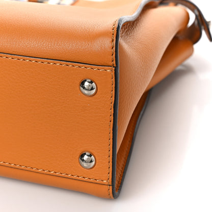 Fendi Vitello Seta Shiny Nappa Plexiglass Granite Medium Peekaboo Iconic Satchel Ginger Latte 9 of 9