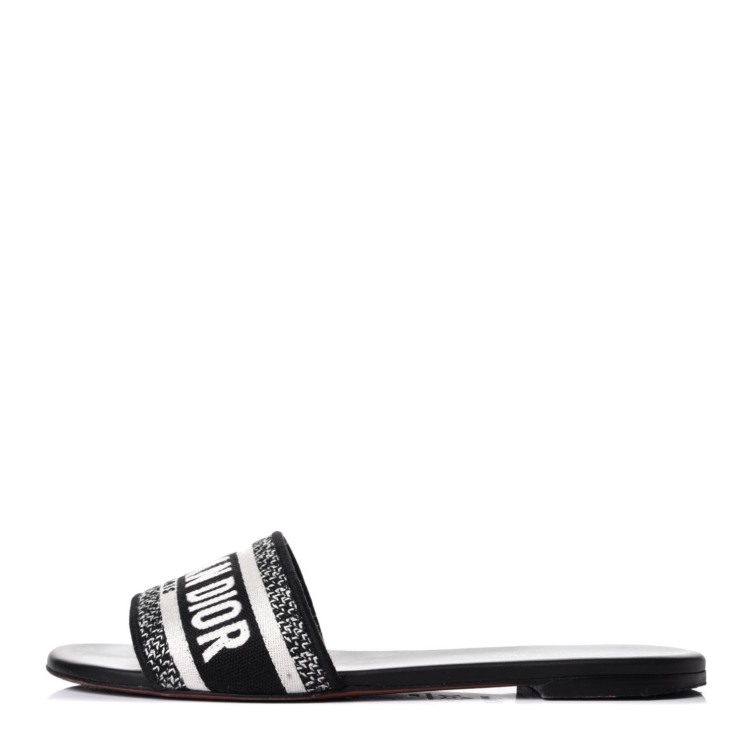 Christian Dior Canvas Embroidered Dway Mules Slide Sandals 39 Black 1 of 6