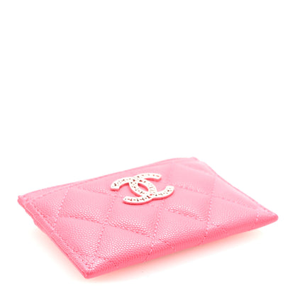 Chanel Caviar Quilted CC Logo Card Holder Pink 4 of 8