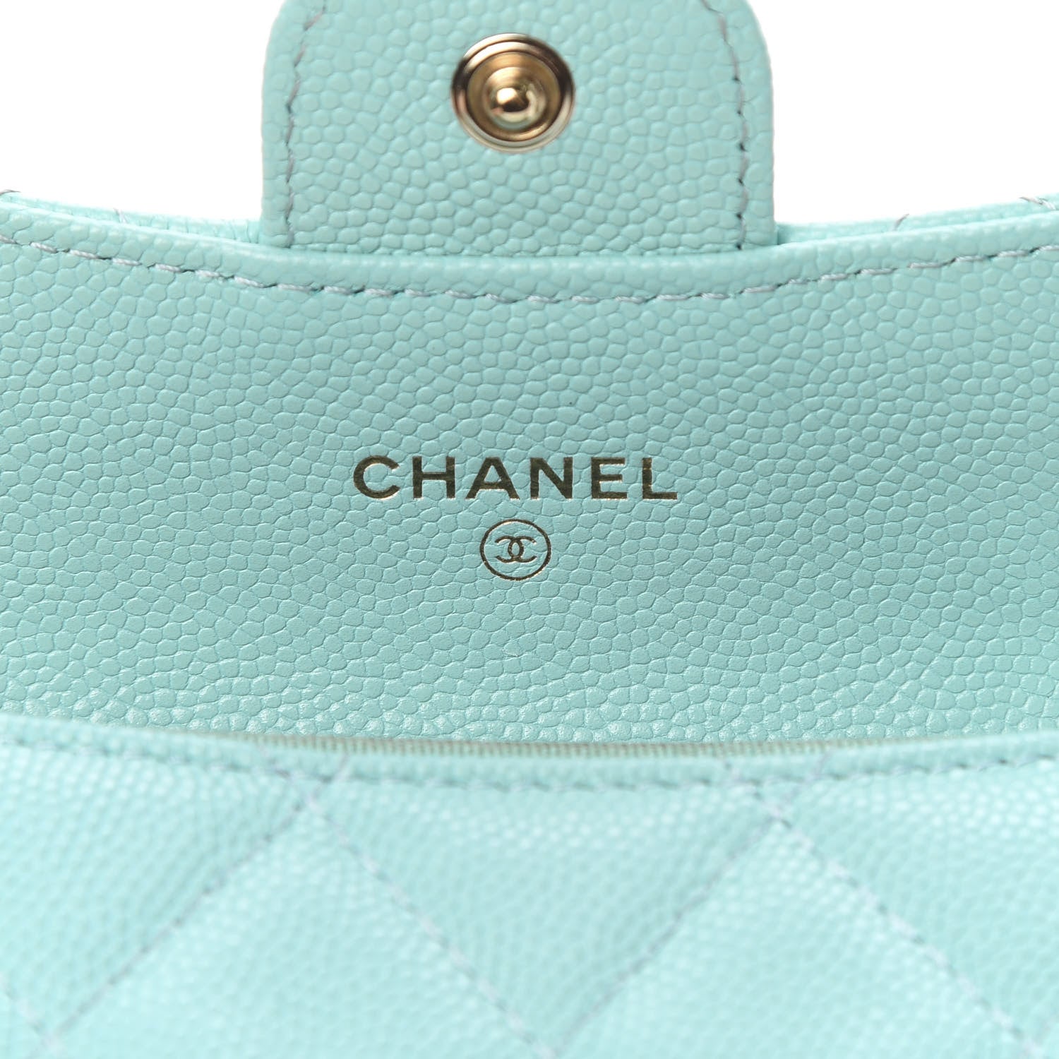 Chanel Caviar Quilted Flap Card Holder Wallet Light Blue 6 of 13
