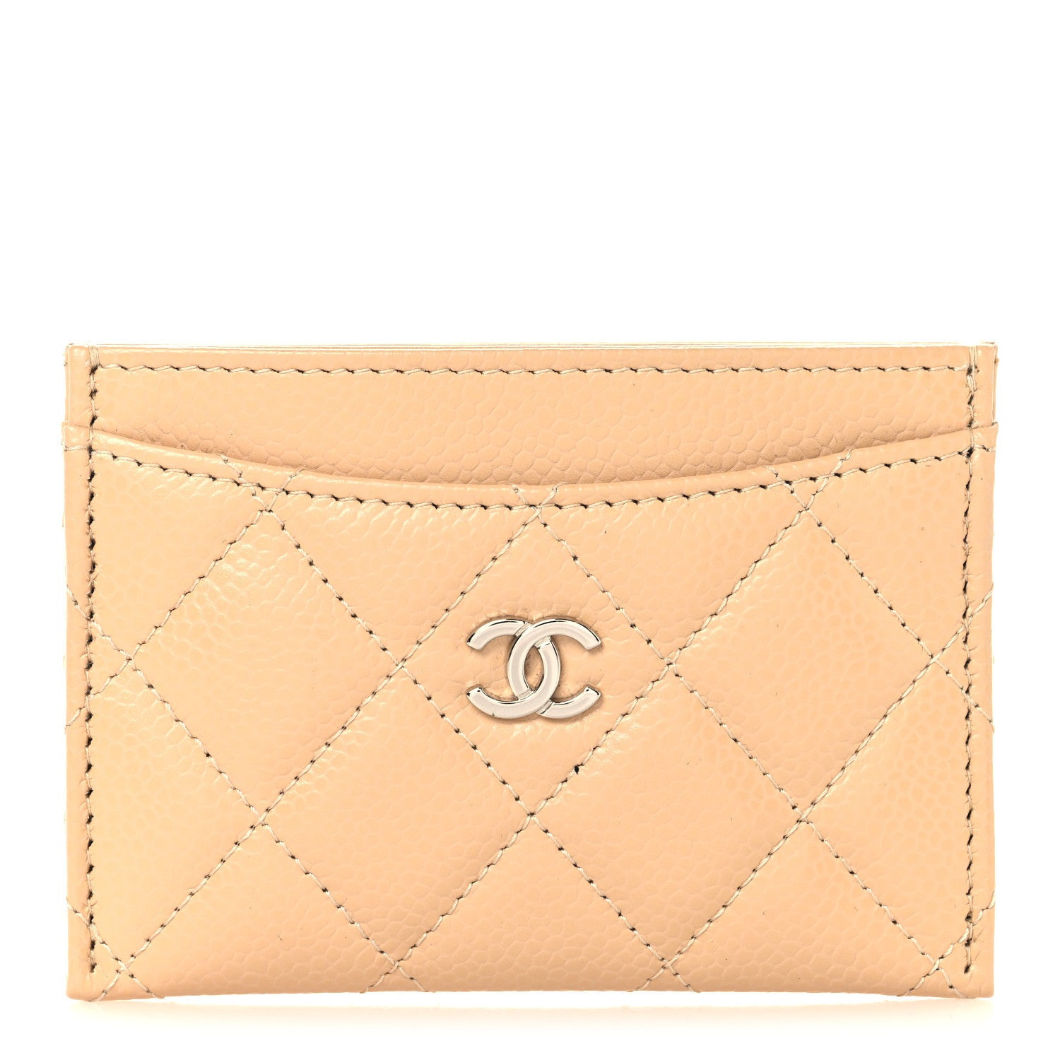 Chanel Caviar Quilted Card Holder Beige 1 of 9