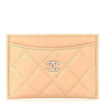 Chanel Caviar Quilted Card Holder Beige 1 of 9