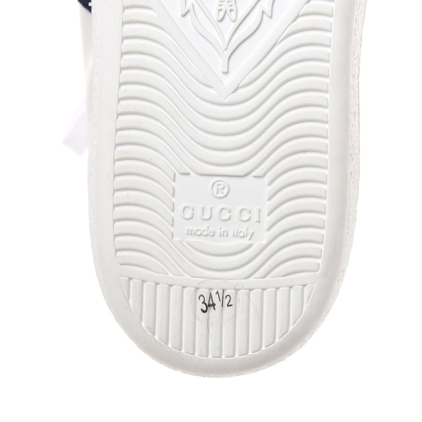Calfskin Web Tiger Embroidered Womens Ace Sneakers 34.5 White