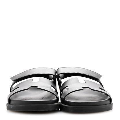 Hermes Calfskin Womens Chypre Sandals 38 Black 3 of 12