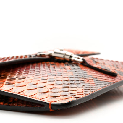 Gucci Grand Prix Snakeskin Jackie Convertible Shoulder Bag Orange 9 of 15