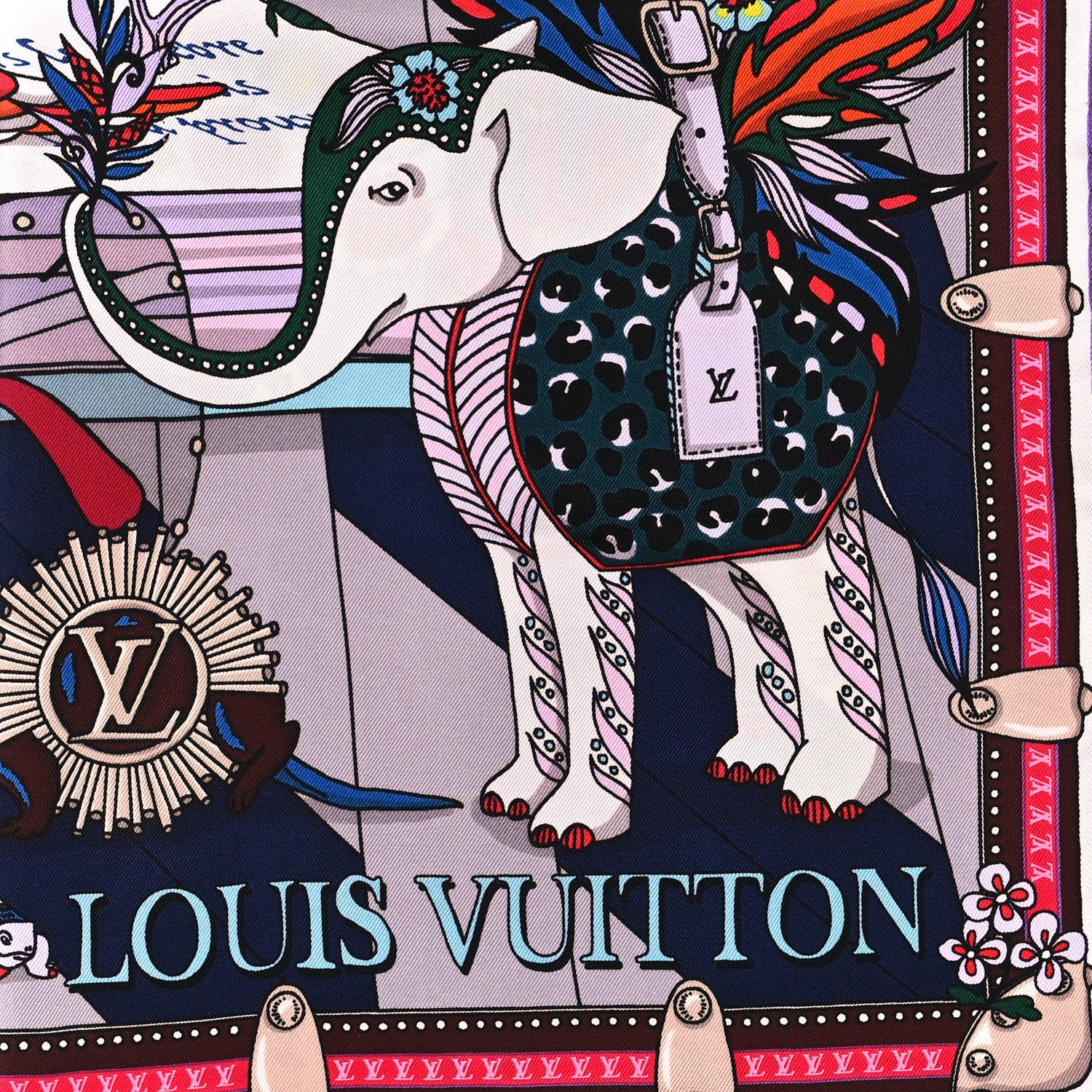 Louis Vuitton Silk Monogram LV Wonderland Square Scarf Turquoise 2 of 3