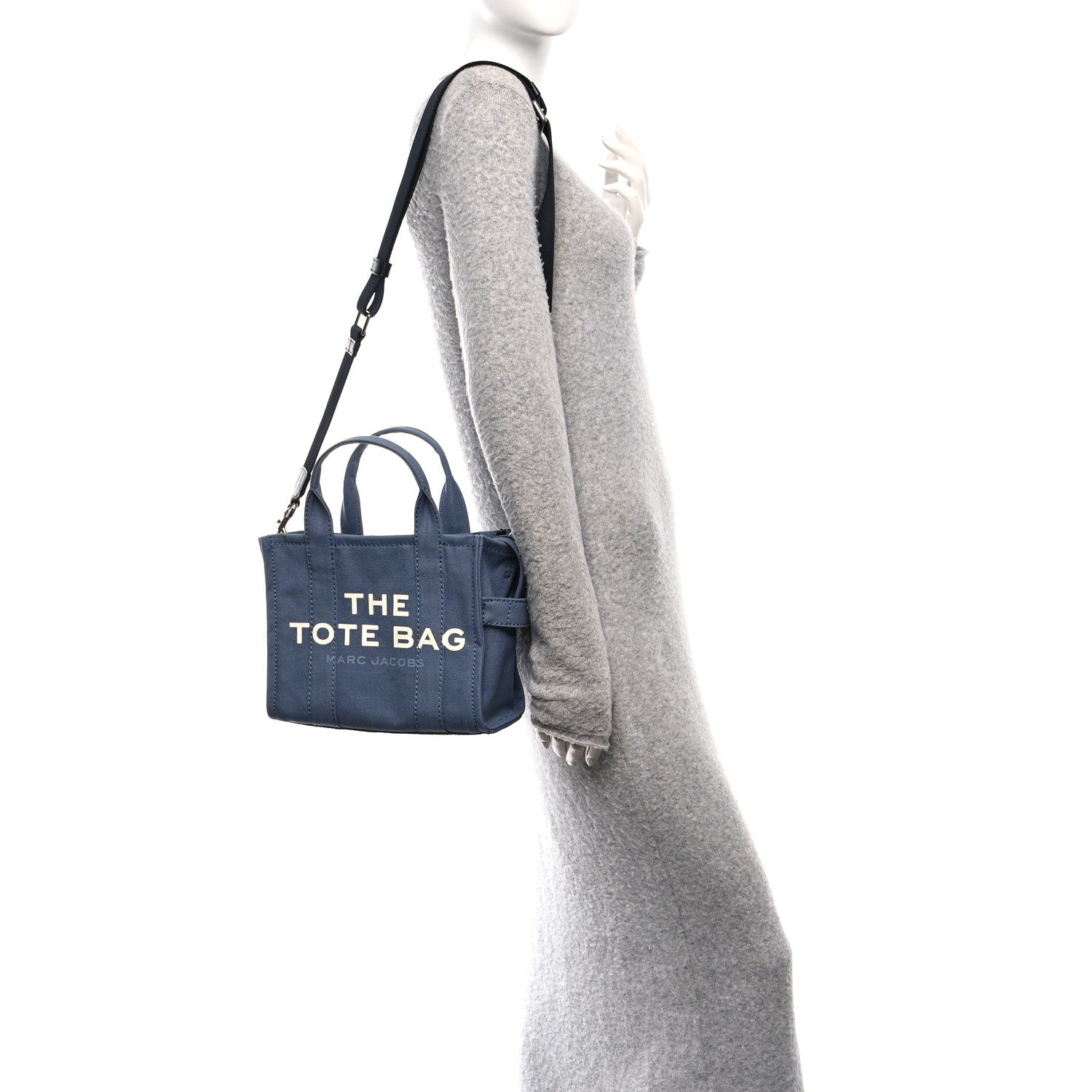 Marc Jacobs Cotton Canvas Small The Traveler Tote Bag Blue 2 of 10