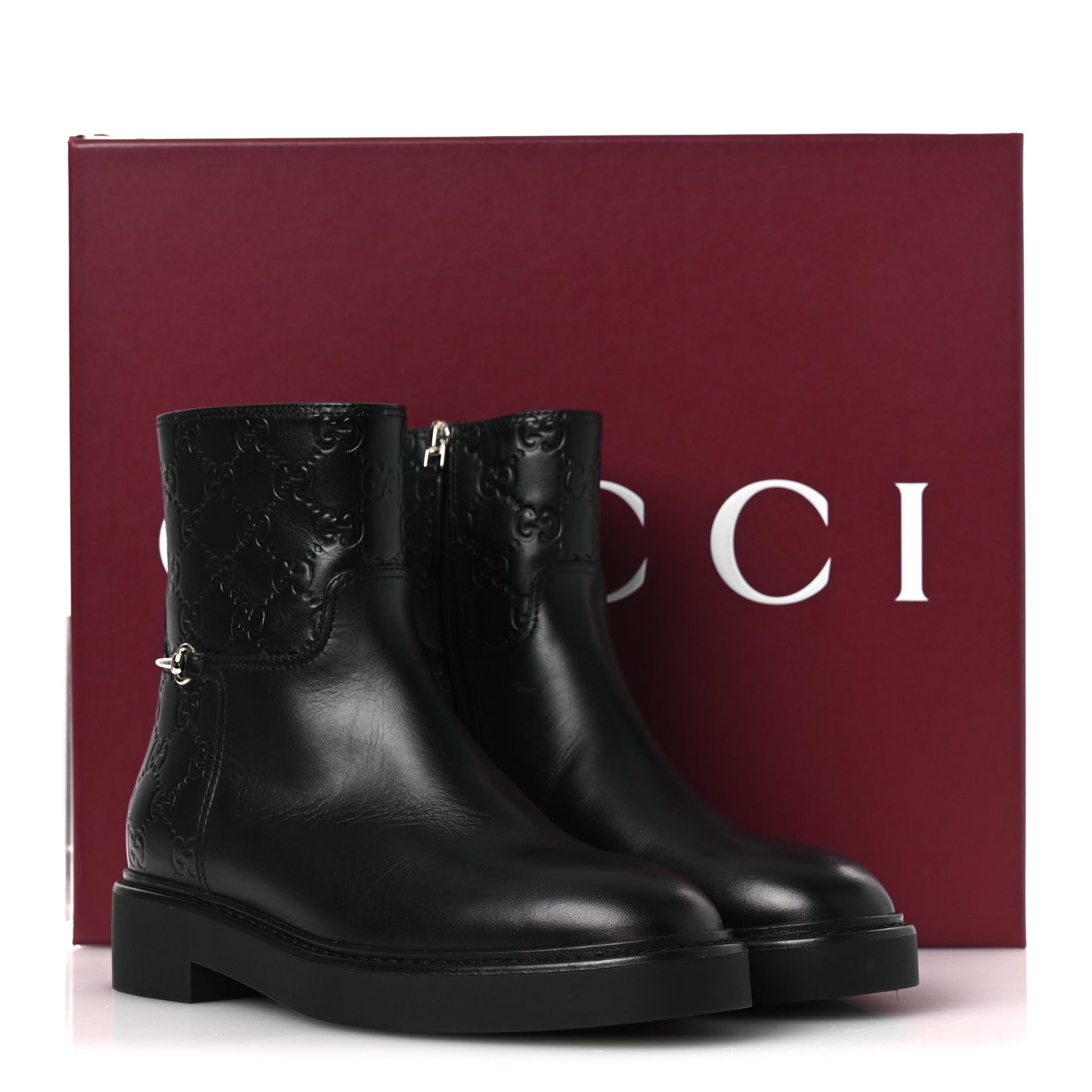 Guccissima Real Betis Glamour Womens Horsebit Ankle Boots 36 Black