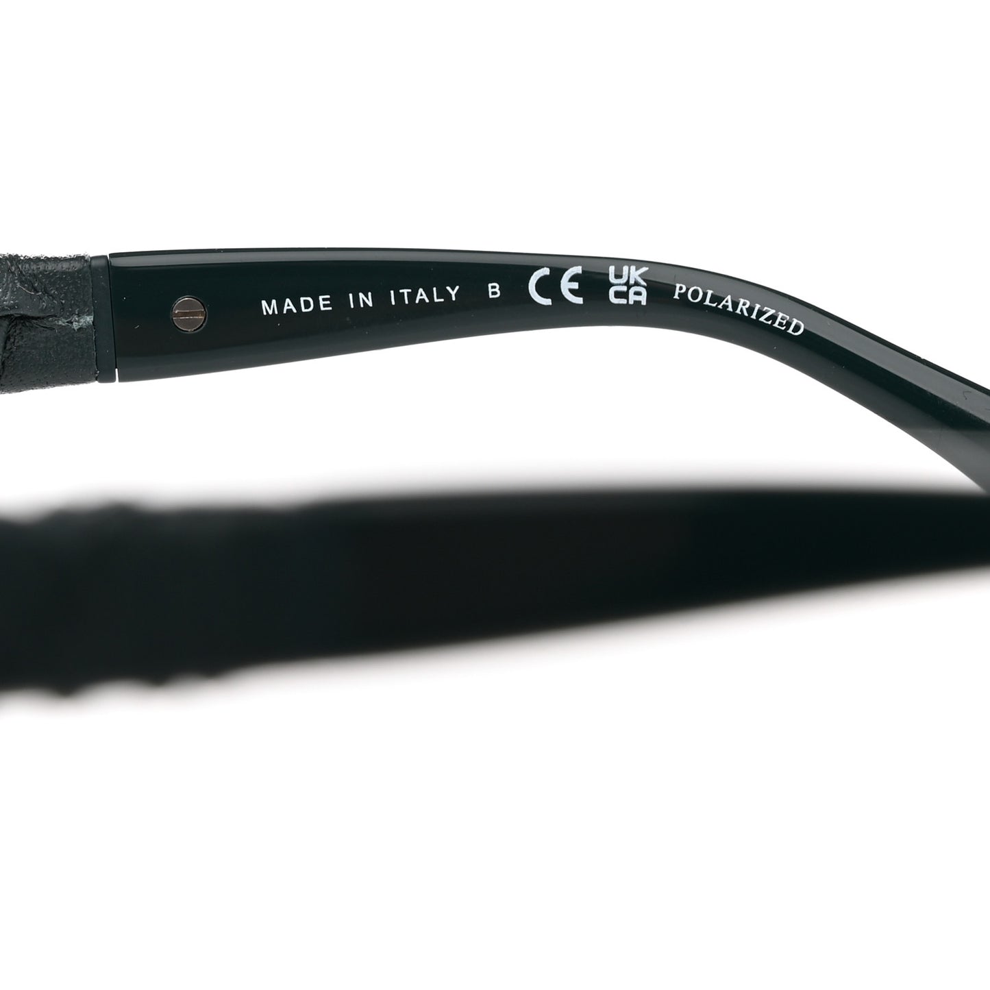 Acetate Calfskin Polarized Square Sunglasses 5476-Q-A Black