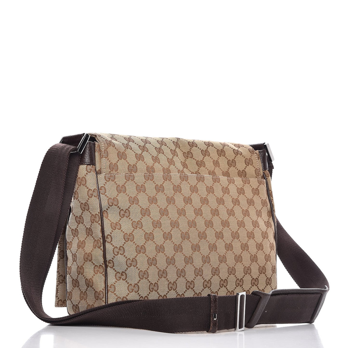 Monogram Small Flap Messenger Bag Beige Dark Brown