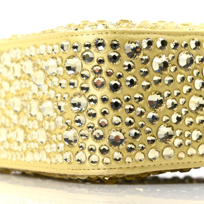 Prada Satin Crystal Metal Triangle Logo Small Double Handle Crossbody Tote Ananas 9 of 10