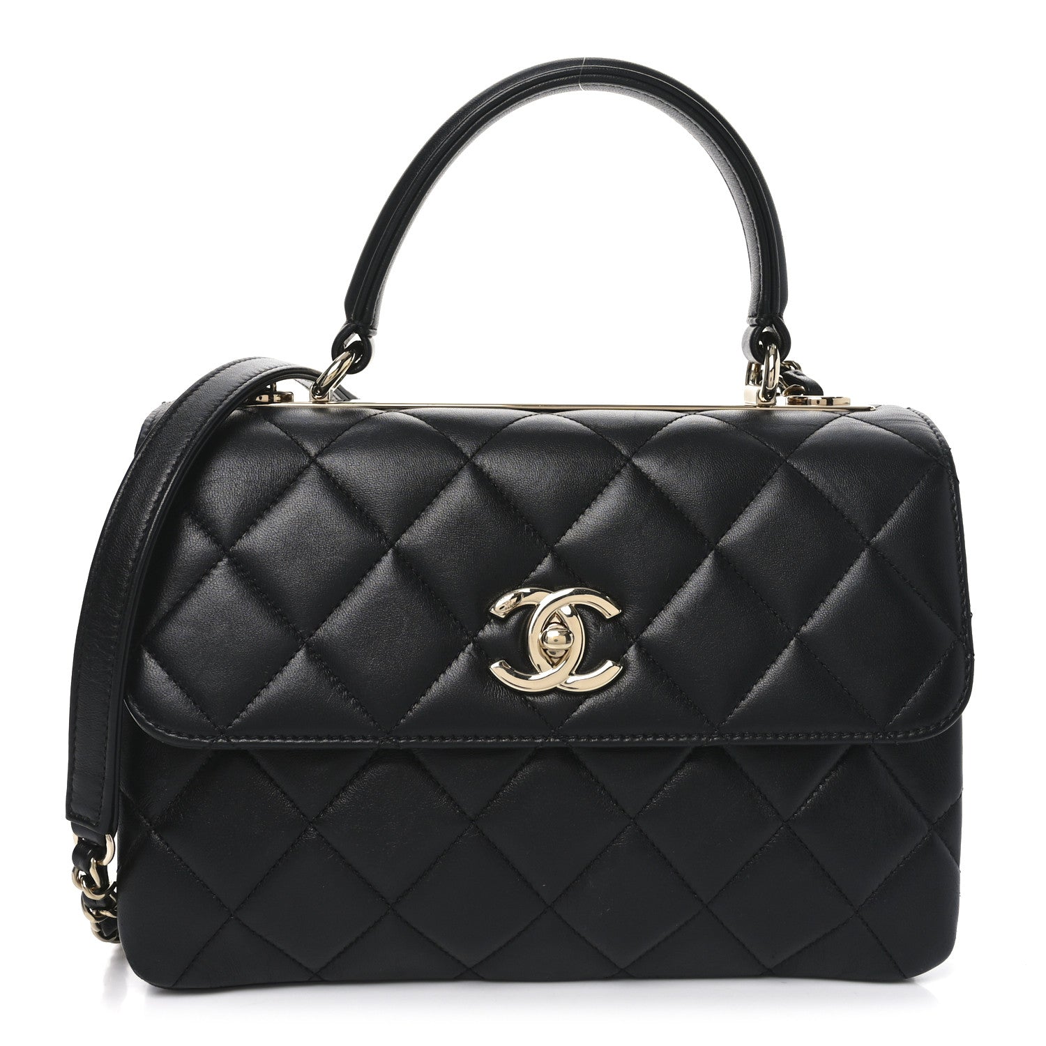 Chanel Lambskin Quilted Mini Trendy CC Dual Handle Flap Bag Black 1 of 10