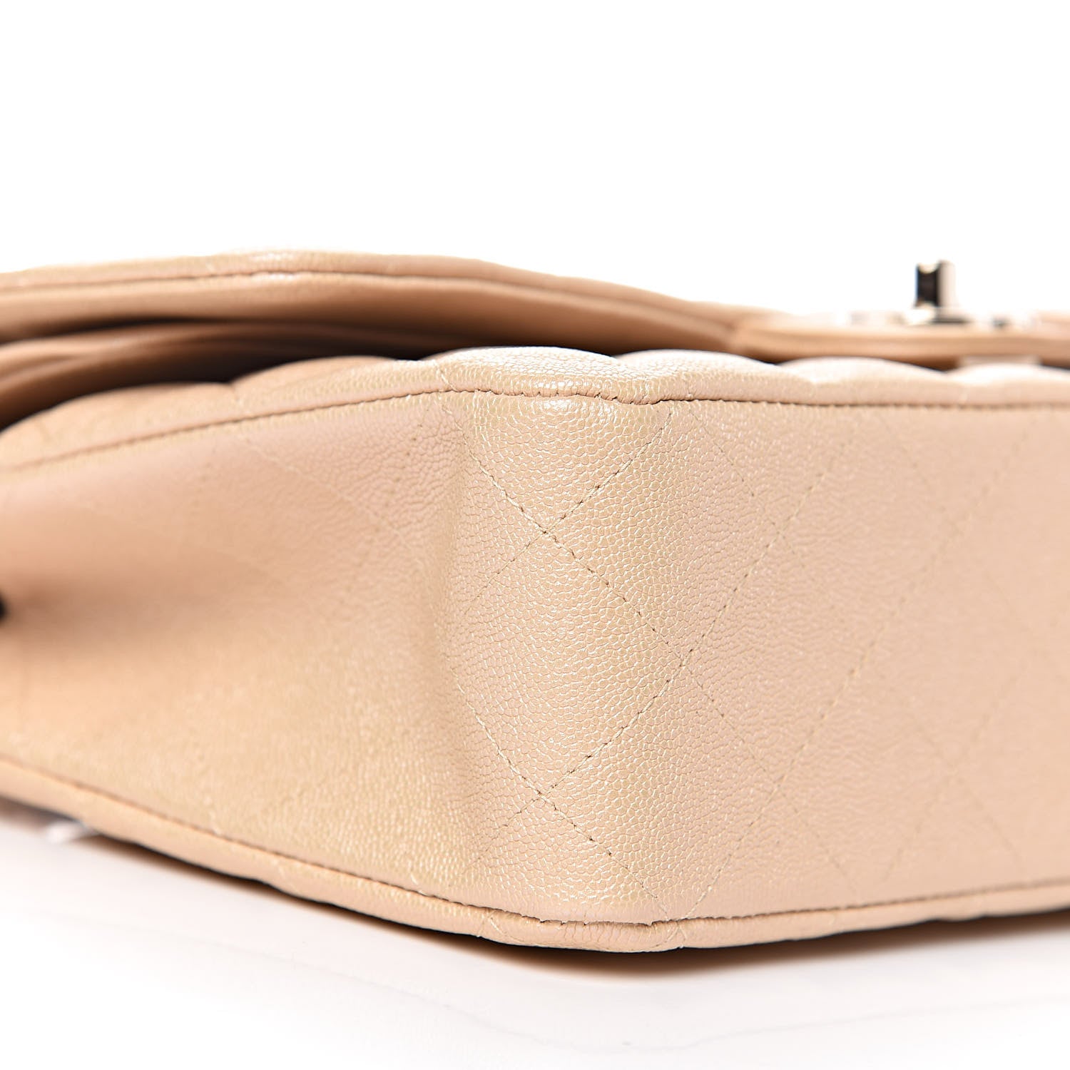 Chanel Iridescent Caviar Quilted Medium Double Flap Beige 9 of 12