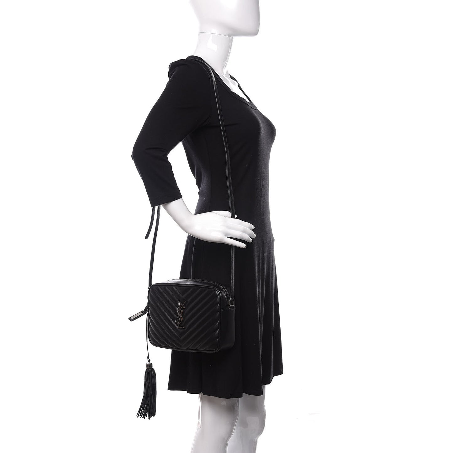 Calfskin Matelasse Monogram Lou Camera Bag Black