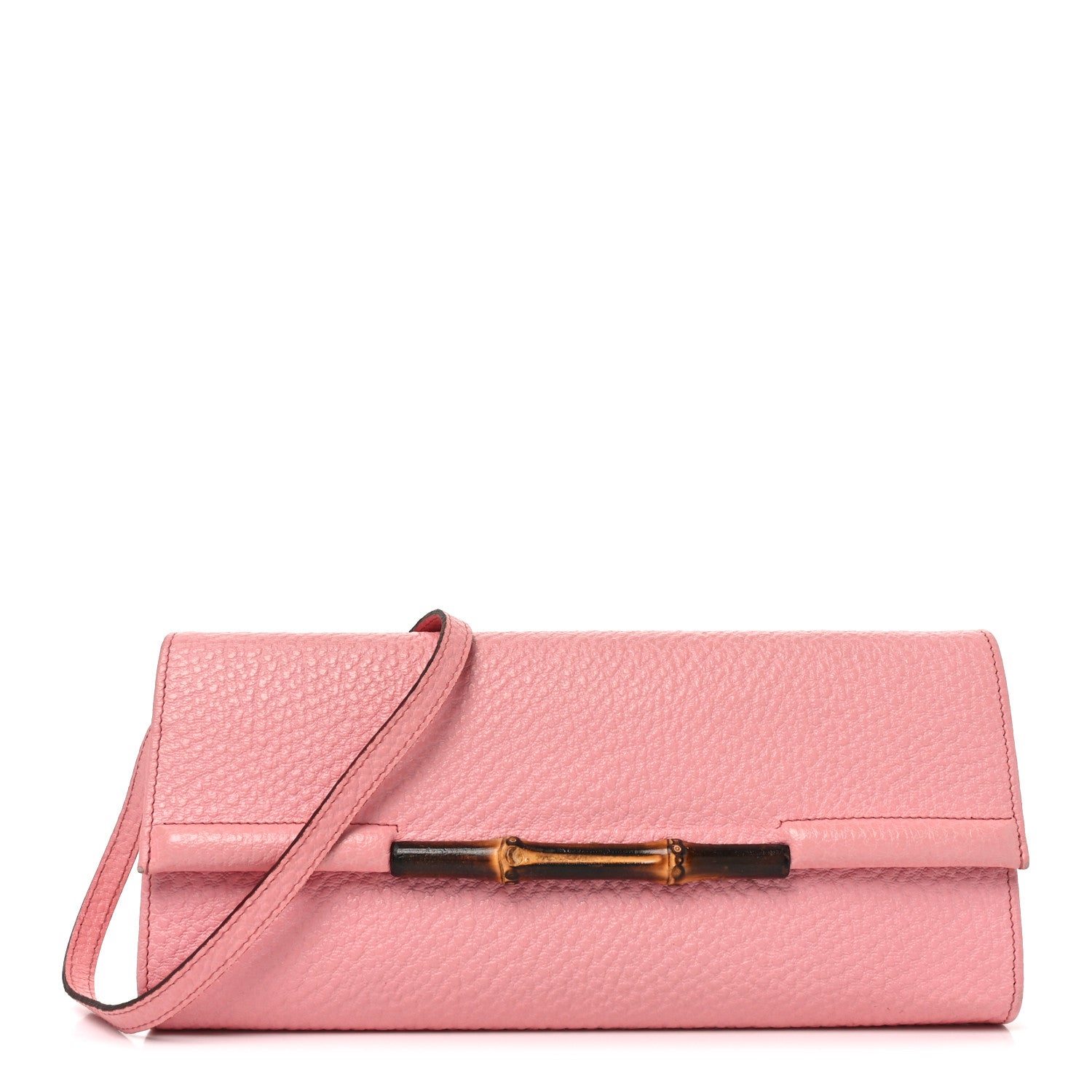Gucci Calfskin Bamboo Bar Clutch Pink 1 of 10