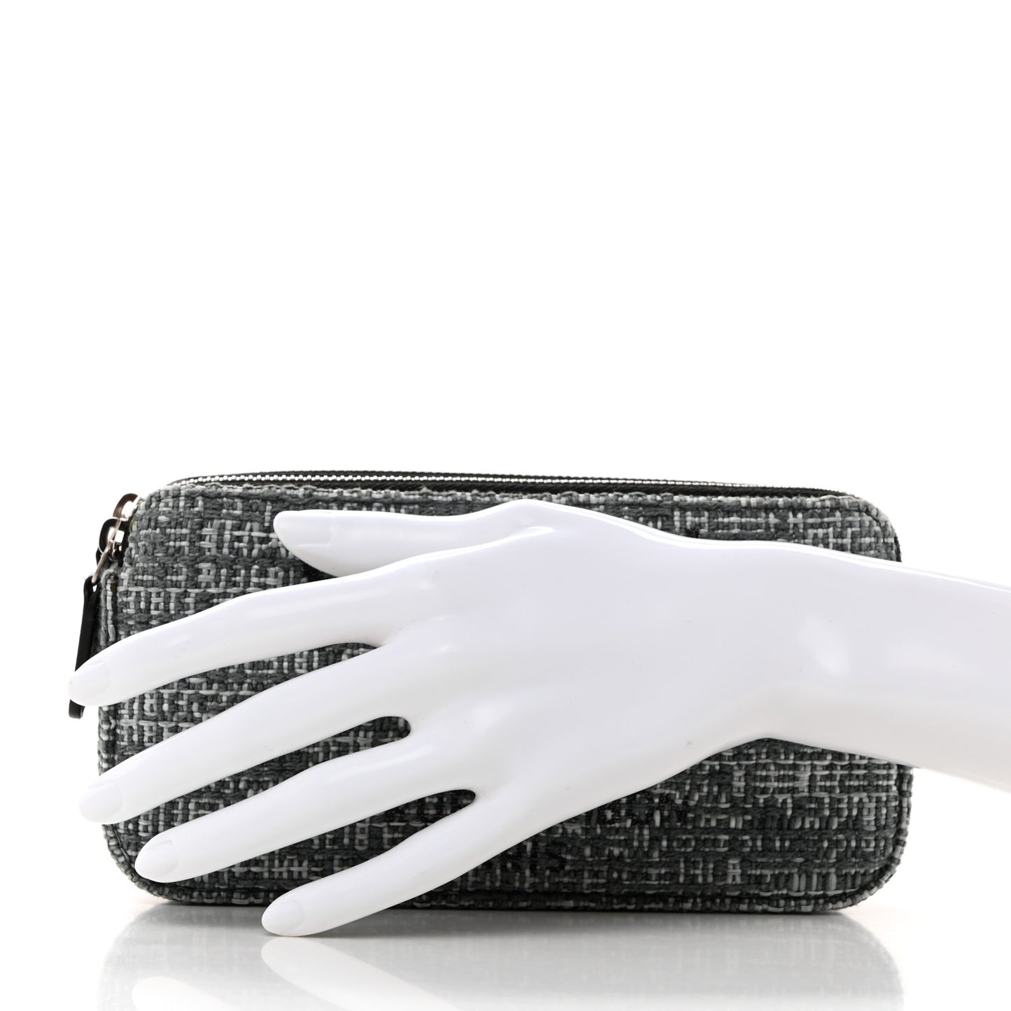 Canvas Small Deauville Clutch With Chain Charcoal
