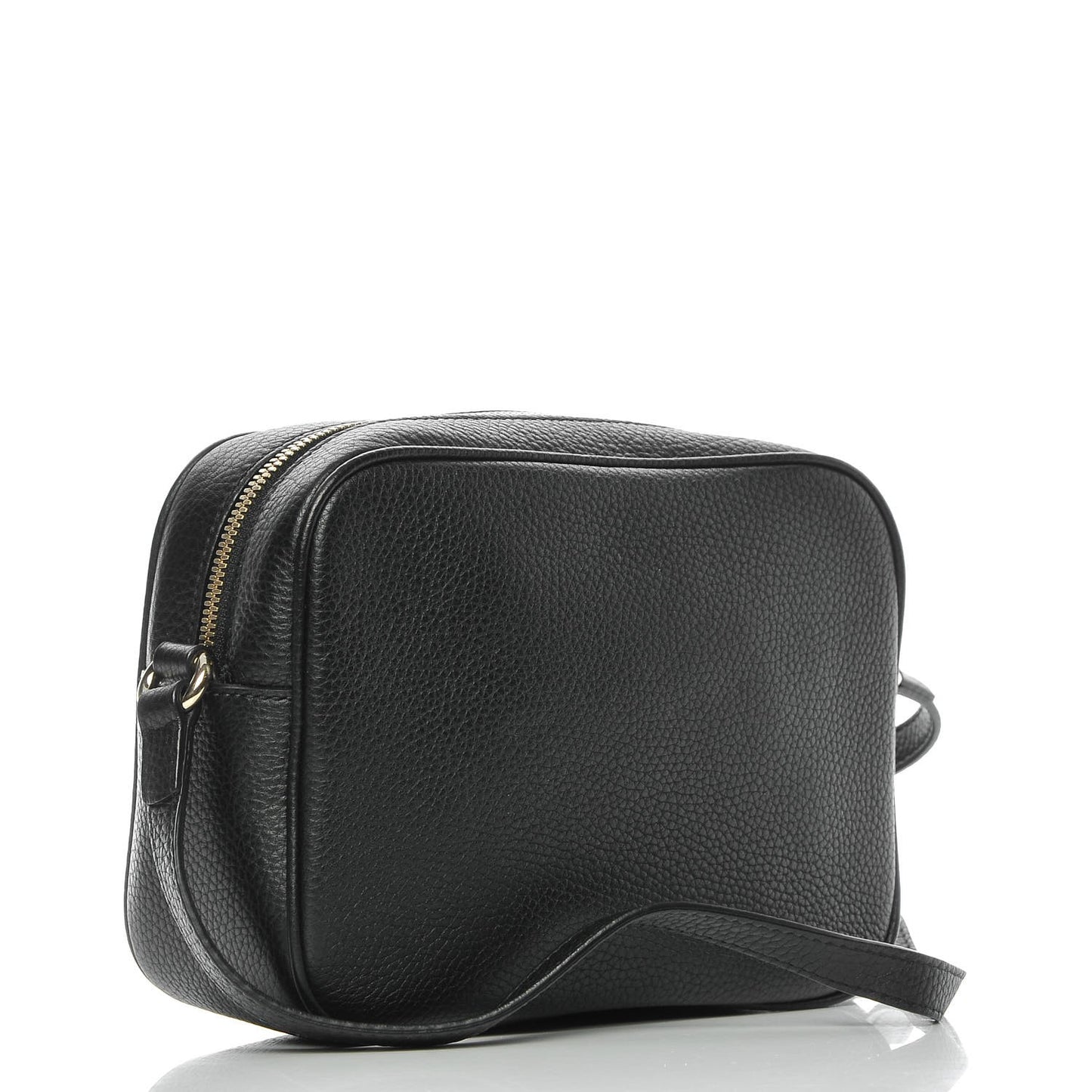 Pebbled Calfskin Small Soho Disco Bag Black