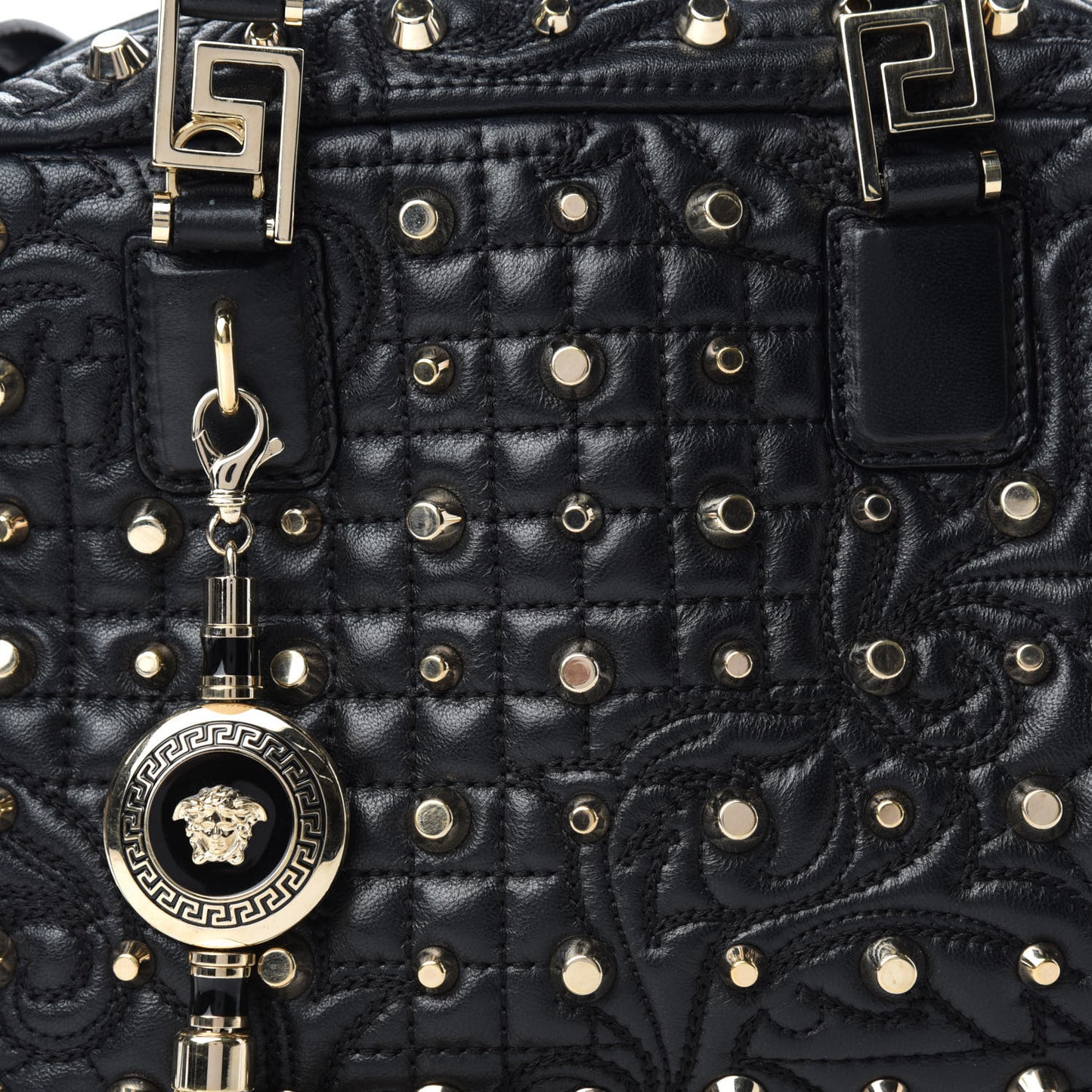 Nappa Barocco Quilted Studded Vanitas Demetra Black