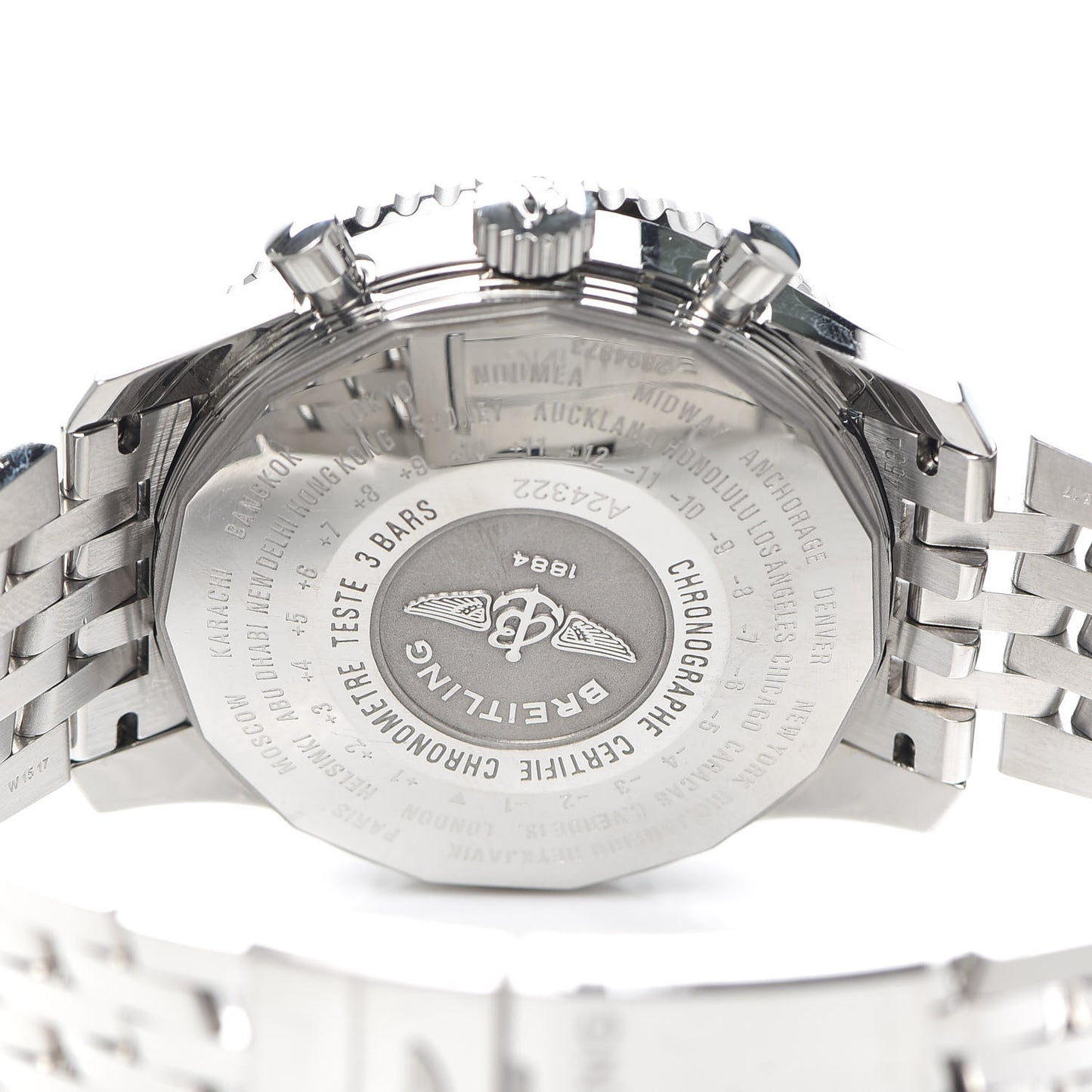 Stainless Steel 46mm Navitimer World Automatic Watch A24322