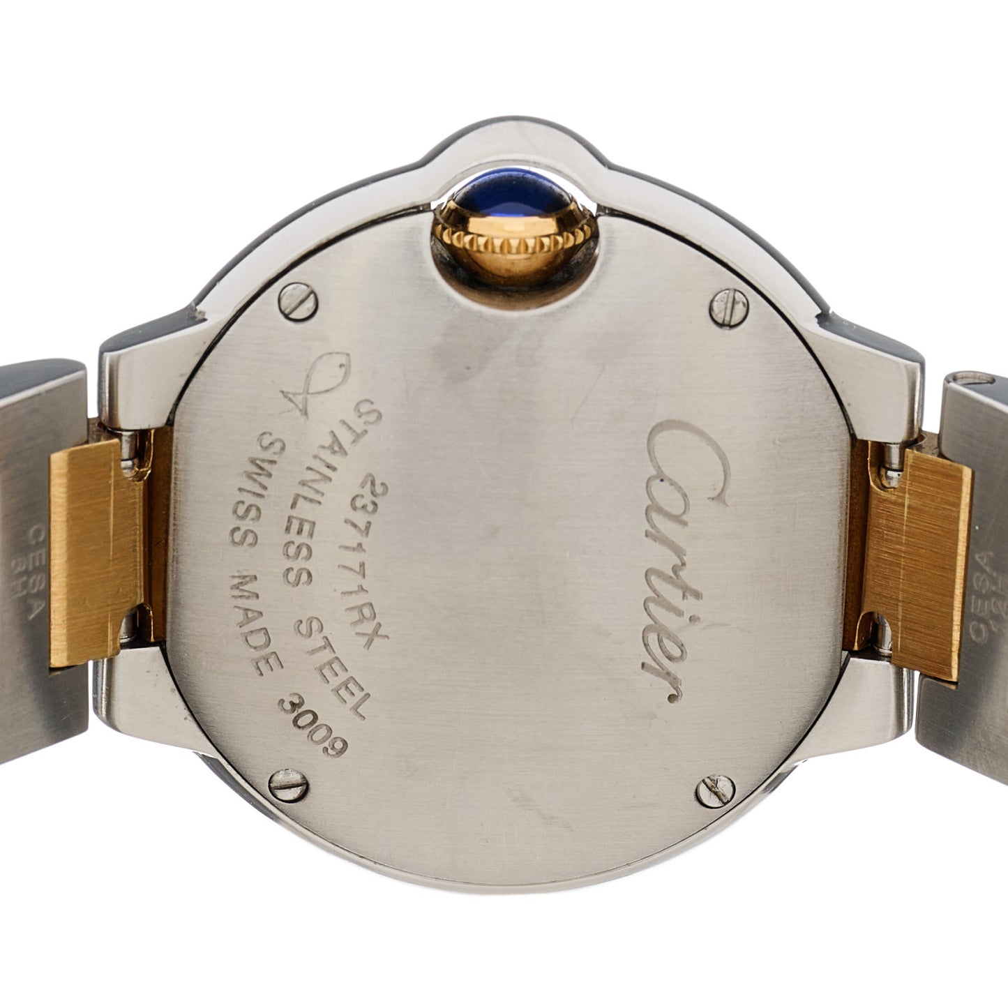 Stainless Steel 18K Yellow Gold 28mm Ballon Bleu De Cartier Quartz Watch