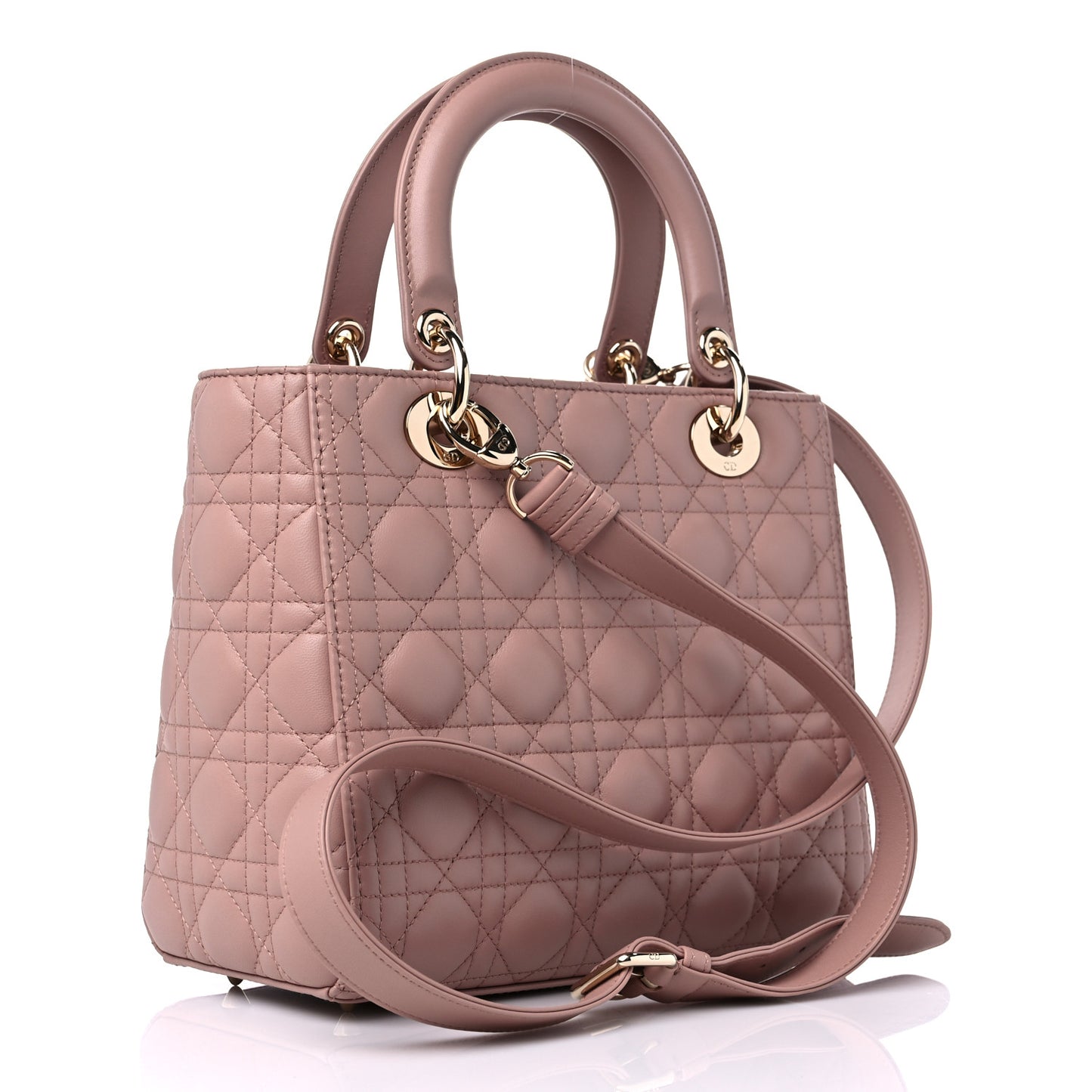 Lambskin Cannage Medium Lady Dior Beige