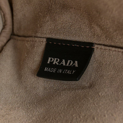 Prada City Calf Grommet Large Double Zip Tote Black 6 of 14