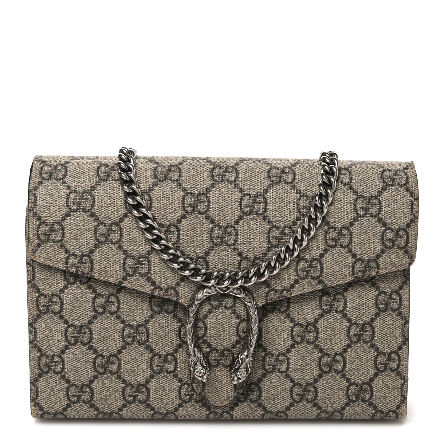GG Supreme Monogram Mini Dionysus Chain Wallet Beige Taupe