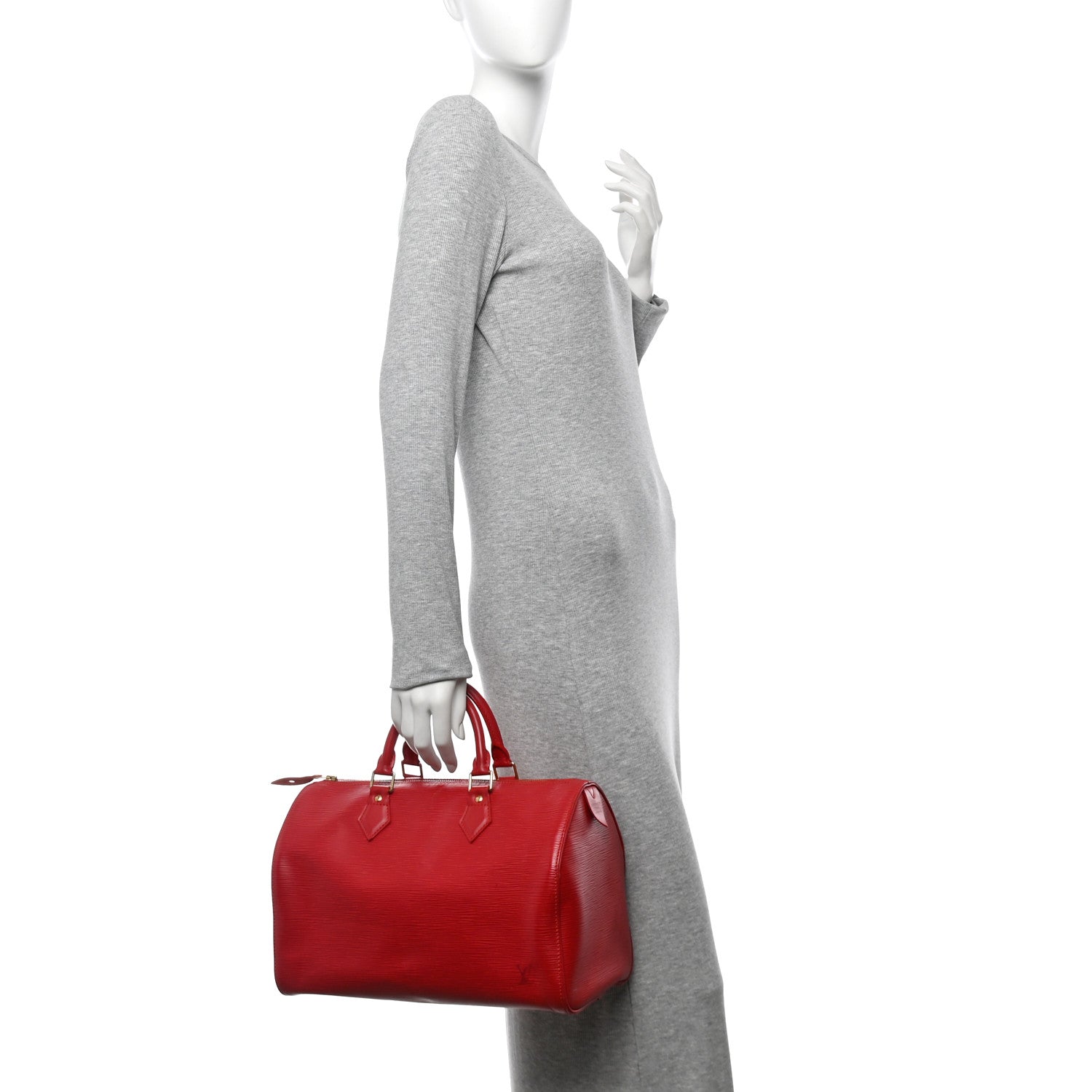 Louis Vuitton Epi Speedy 30 Castillan Red 3 of 15