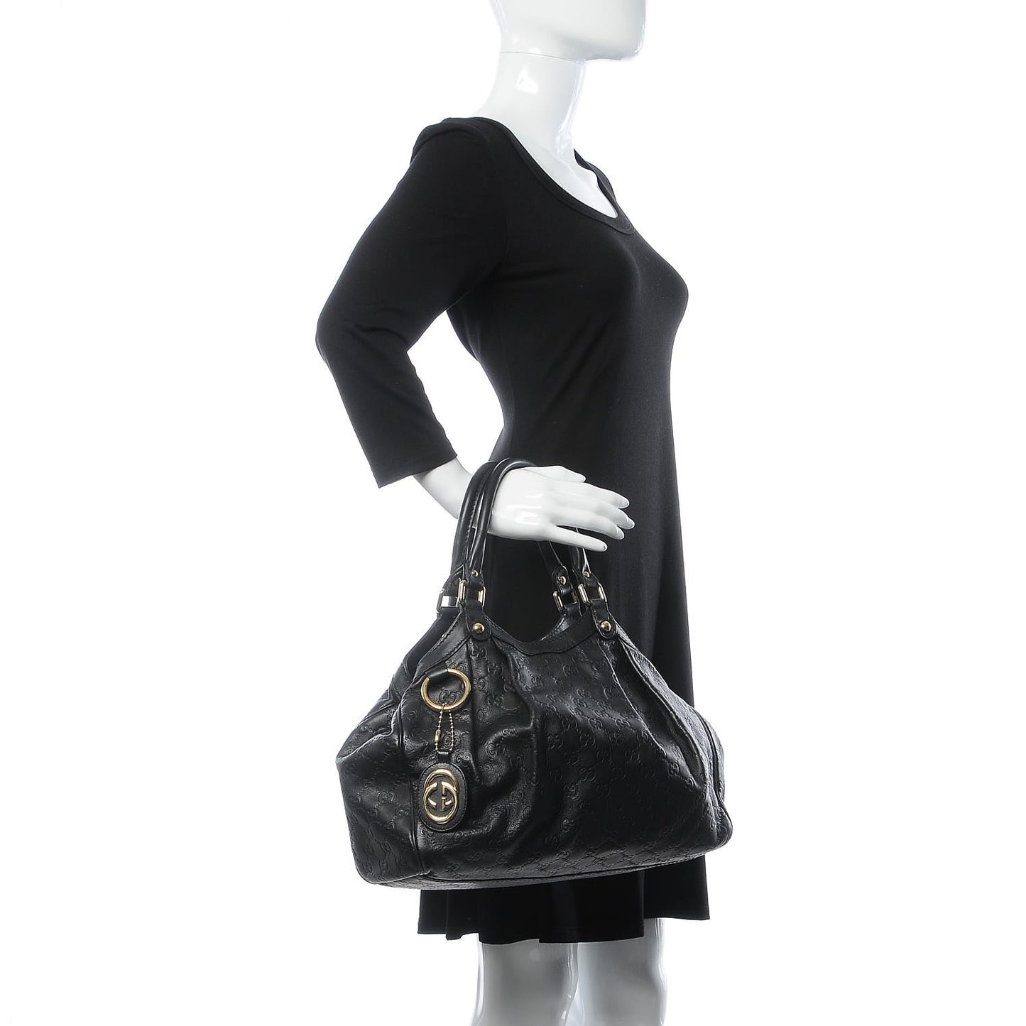 Guccissima Medium Sukey Tote Black