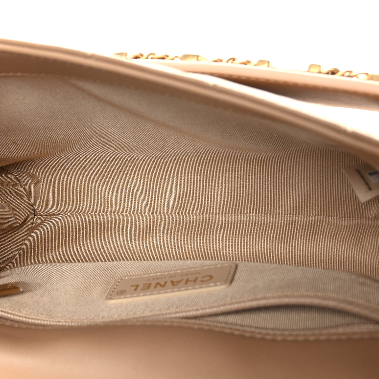 Chanel Calfskin Quilted Enchained Flap Beige 5 of 9