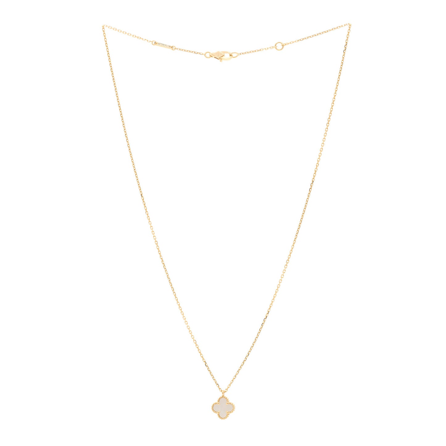 18K Yellow Gold Mother of Pearl Sweet Alhambra Pendant Necklace