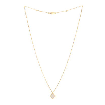 Van Cleef & Arpels 18K Yellow Gold Mother of Pearl Sweet Alhambra Pendant Necklace 3 of 5