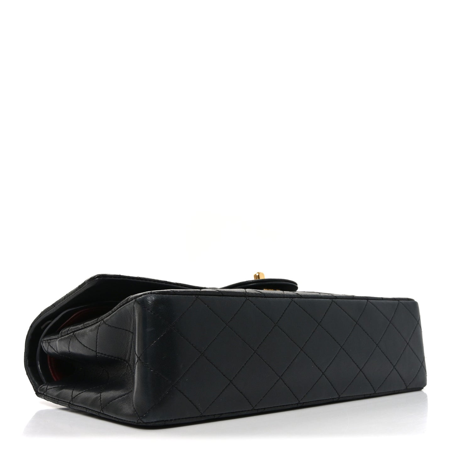 Lambskin Quilted Medium Double Flap Black