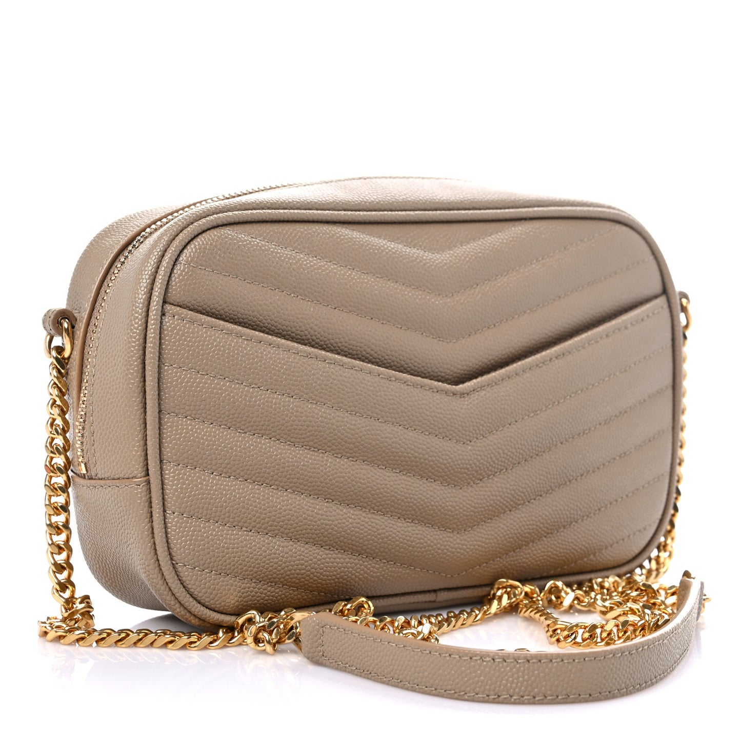 Grain De Poudre Matelasse Monogram Mini Lou Camera Bag Dark Latte