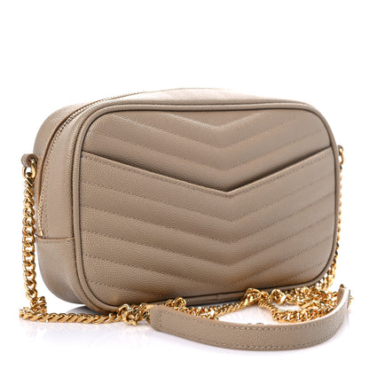 Saint Laurent Grain De Poudre Matelasse Monogram Mini Lou Camera Bag Dark Latte 3 of 10