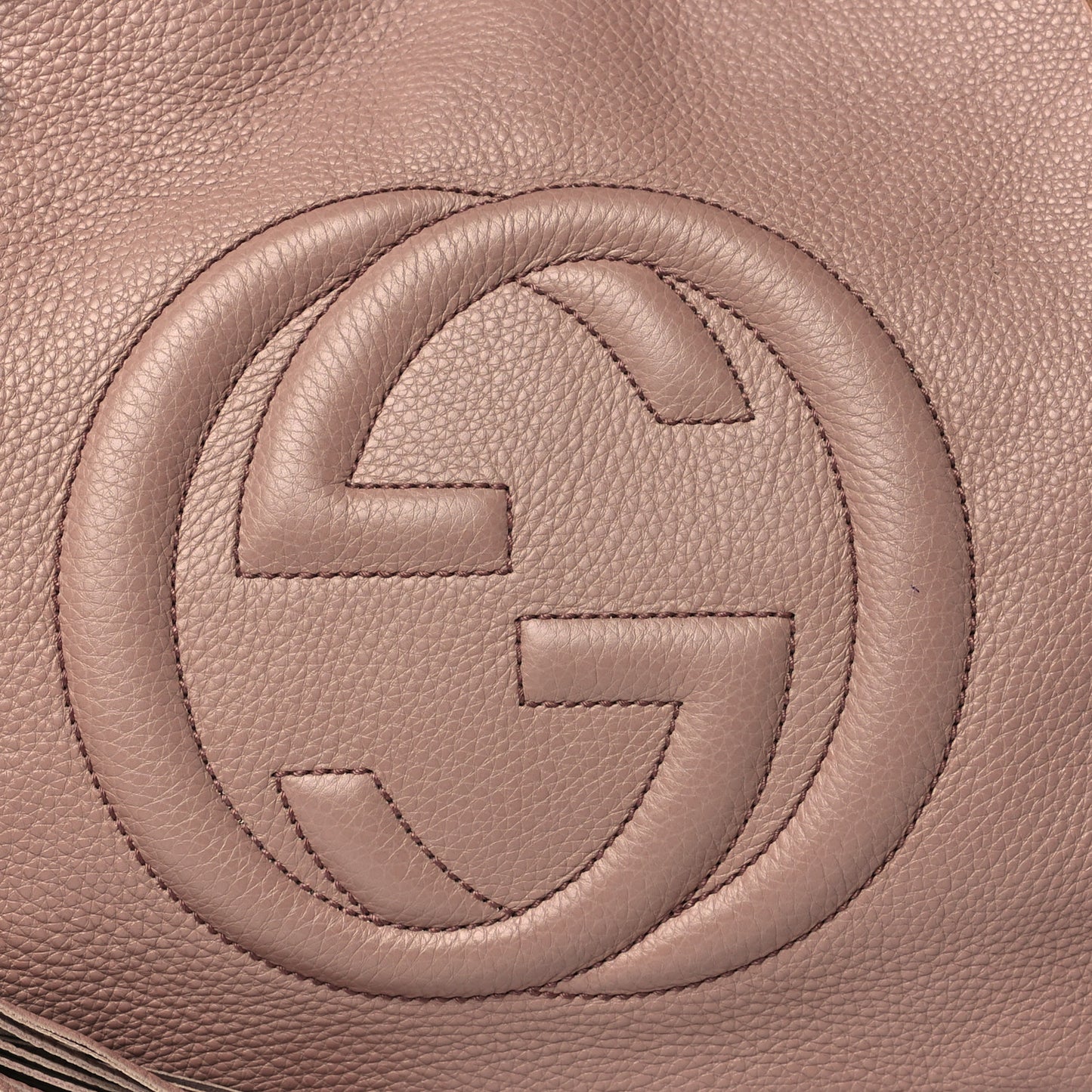 Pebbled Calfskin Medium Soho Chain Shoulder Bag Dark Cipria
