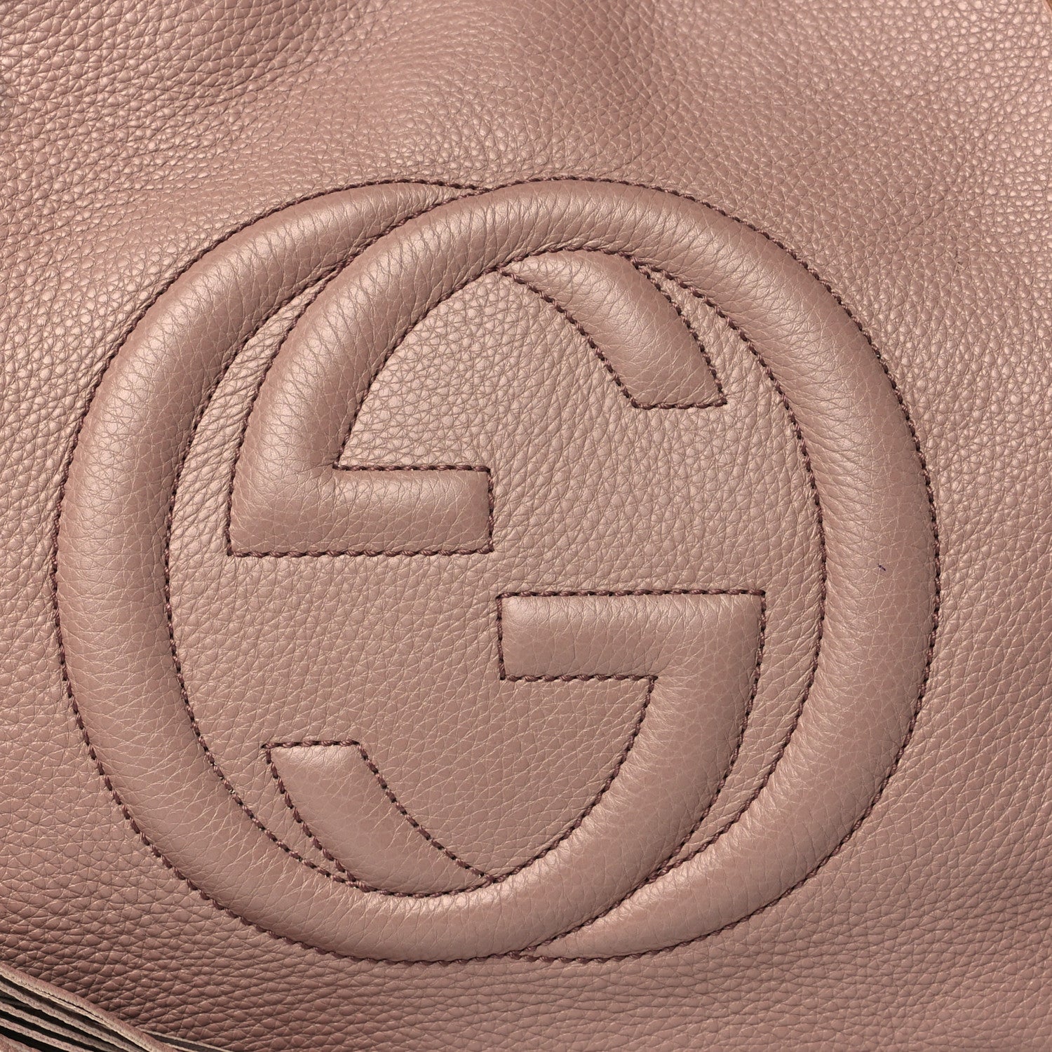 Gucci Pebbled Calfskin Medium Soho Chain Shoulder Bag Dark Cipria 8 of 10