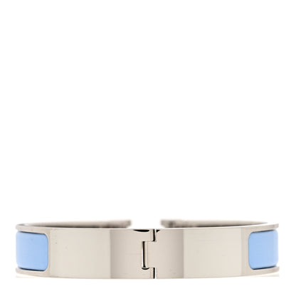 Hermes Enamel Narrow Clic Clac H Bracelet Bleu Chemise 3 of 5