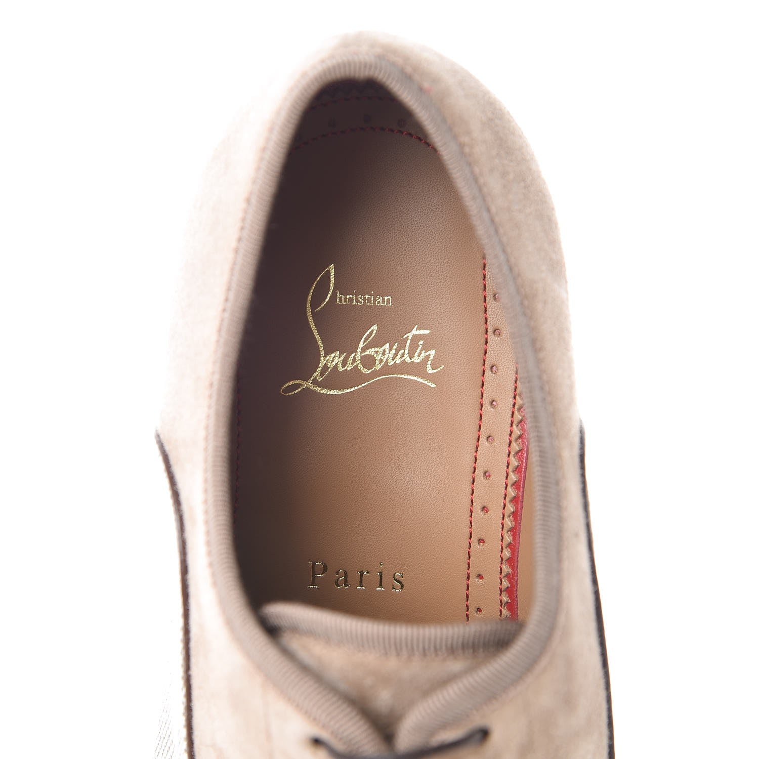 Christian Louboutin Calfskin Suede Mens Greggo Orlato Flat Oxfords 40.5 Version Mandorla 5 of 8