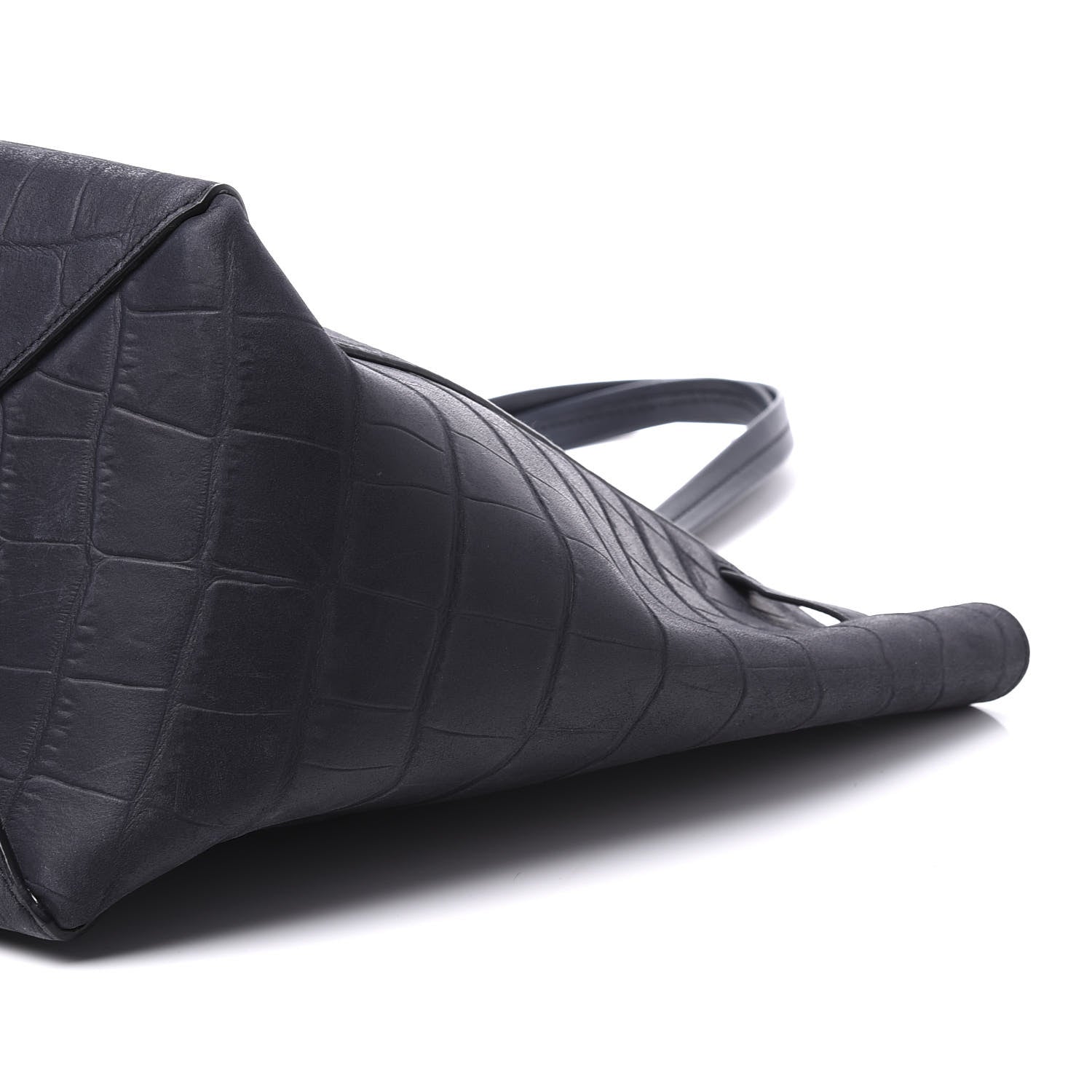 Celine Crocodile Embossed Nubuck Small Belt Cabas Phantom Navy Blue 7 of 9